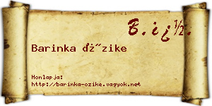 Barinka Őzike névjegykártya